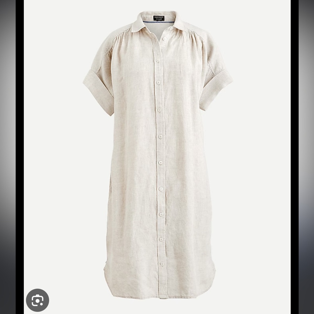 NWT J. Crew Relaxed-Fit Short-sleeve Baird McNutt Irish Linen Dress